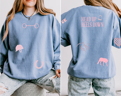 English Equestrian-Inspired Embroidered Comfort Colors Sweatshirt & Sweatpants Set