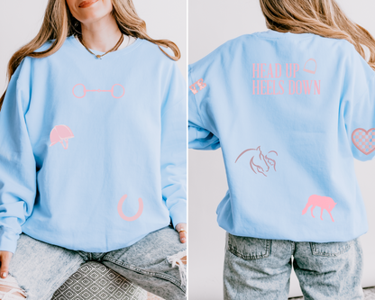 English Equestrian-Inspired Embroidered Comfort Colors Sweatshirt & Sweatpants Set