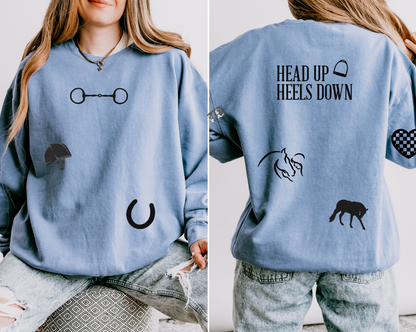 English Equestrian-Inspired Embroidered Comfort Colors Sweatshirt & Sweatpants Set