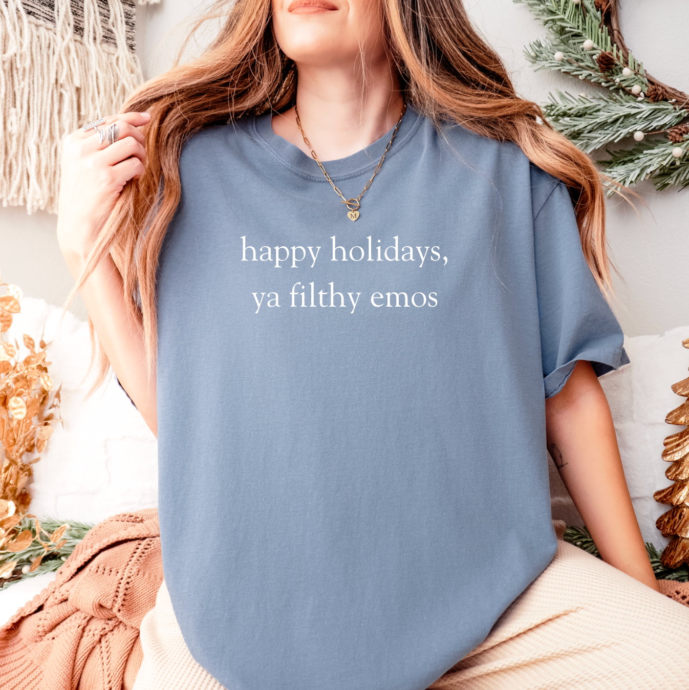 Holiday Emo Heavyweight Custom Colors T-Shirt