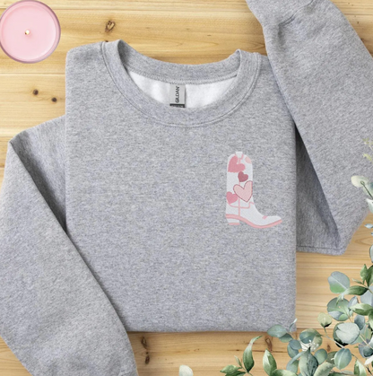 Heart Boot Monogram Crewneck Sweatshirt