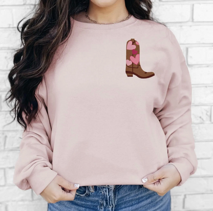 Heart Boot Monogram Crewneck Sweatshirt
