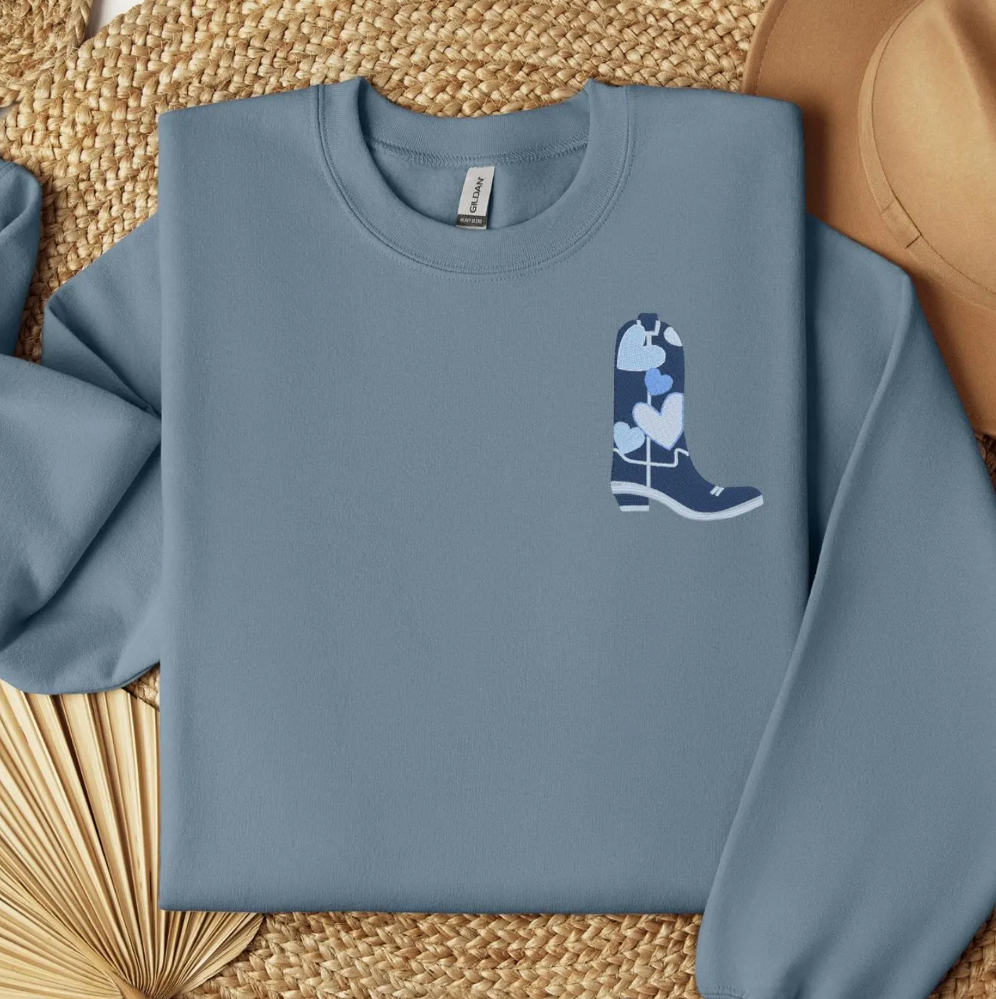 Heart Boot Monogram Crewneck Sweatshirt