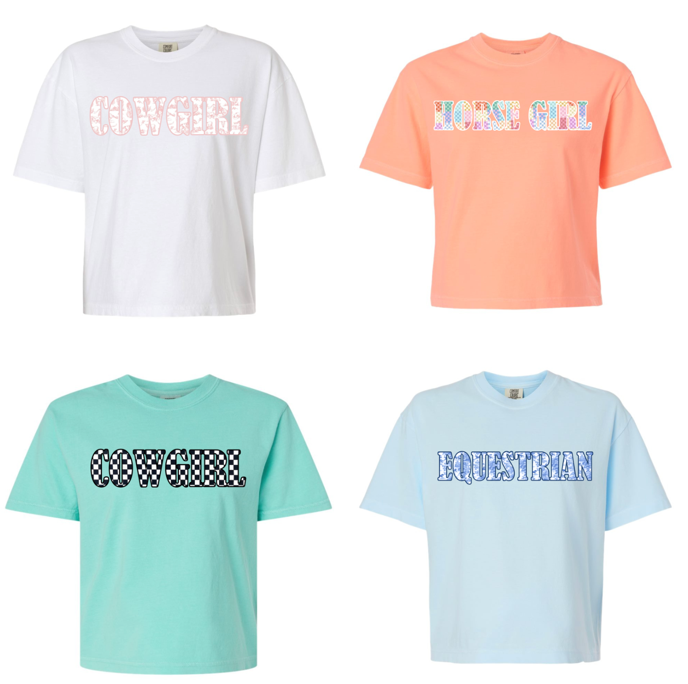 Embroidered Appliqué Comfort Colors® Tee - Cowgirl vs. Horse Girl vs. Equestrian