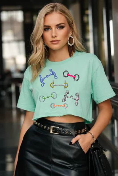 Multi-Colored Horse Bit Graphic Comfort Colors® T-Shirt (Adult & Youth Available)