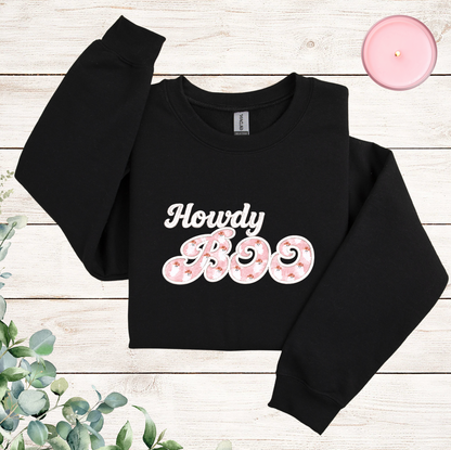 Howdy Boo Appliqué Western Ghost Embroidered Sweatshirt
